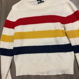 Rails Women's Sweater with Red, Yellow, and Navy Stripes